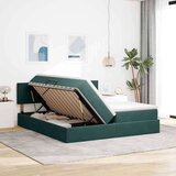  Postelja s shranjevanjem z vzmetnico Temno zelena 100 x 200 cm, (5000099437) | Shoptok.si