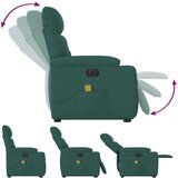 vidaXL Električni masažni naslanjač s funkcijo vstajanja temno zelen | Shoptok.si