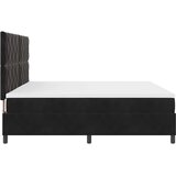  LED Box Spring Krevet s uzglavljem Crna 200 x 200 cm Baršun | shoptok.hr