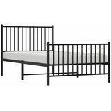 Metalni okvir kreveta uzglavlje i podnožje crni 100x190 cm | shoptok.hr