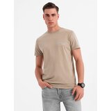 Ombre Cotton T-shirt with print on chest and back - dark beige | shoptok.hr