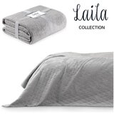 AmeliaHome Svijetlo sivi prošiven prekrivač od samta 260x280 cm Laila – | shoptok.hr