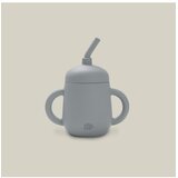 Interbaby Silikonska čaša za malu djecu sa slamkom Petrol Grey | shoptok.hr