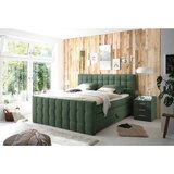 MID.YOU POSTELJA BOXSPRING 180 cm x 200 cm , tekstil, leseni material olivno zelena | Shoptok.si