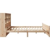  Knjižna postelja brez vzmetnice 200x200 cm trdna borovina | Shoptok.si