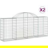  Lučne gabionske košare 2 kom 200x30x80/100 cm pocinčano željezo | shoptok.hr