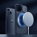 Nillkin USNJENI OVITEK CAMERA COVER ZA IPHONE 15 PLUS MODRA, (21911190) | Shoptok.si