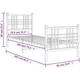 Metalni okvir kreveta uzglavlje i podnožje bijeli 80x200 cm | shoptok.hr