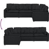  Modularna sofa s jastucima, tkanina, crna | shoptok.hr