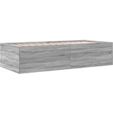 vidaXL Dnevna postelja s predali siva sonoma 90x190 cm inženirski les | Shoptok.si