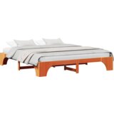  Krevetna konstrukcija smeđa 200x200 cm čvrsto borovo drvo | shoptok.hr