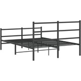 Metalni okvir kreveta s uzglavljem i podnožjem crni 135x190 cm | shoptok.hr