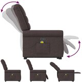  Masažni naslonjač na podizanje tamnosmeđi od tkanine | shoptok.hr