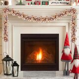 vidaXL Garland od božićnih kuglica Ružičasto zlatni 186 cm Polistiren | shoptok.hr