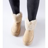 Gemre Beige snow boots adorned with fur Adelfia | Shoptok.si