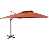 vidaXL konzolni suncobran s dvostrukim vrhom 300 x 300 cm terakota Cijene