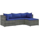 Maison Chic Seti vrtnega pohištva - Vrtna garnitura - Vrtni pohištvo set 4-delna z blazinami siv poli ratan, (21820313) Cene