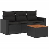  The Living Store Vrtna sedežna garnitura 4-delna z blazinami črna poli ratan - Vrtna Sedežna Garniture, (21452886) | Shoptok.si
