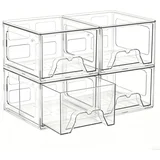 4x prozoren zložljiv organizator s predalom 18,5×15×11cm