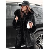 DStreet Kurtka damska CHARMFUR parka z futerkiem czarna | shoptok.hr