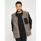 Koton Basic Fleece Vest with Pocket Detail, High Collar, Zippered Cene