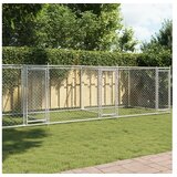 vidaXL Kavez za pse s vratima sivi 8x2x1 5 m od pocinčanog čelika | shoptok.hr
