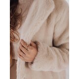 DStreet Płaszcz damski futerkowy GLAMFLUFFY krótki beżowy | shoptok.hr