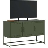 vidaXL TV omarica olivno zelena 100,5x39x60,5 cm jeklo | Shoptok.si