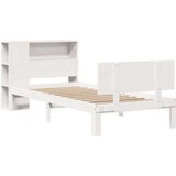  Krevet s regalom z knjige bez madraca bijeli 100x200cm borovina | shoptok.hr