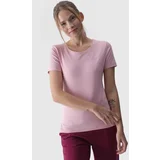 4f Women's Plain T-Shirt With Logo Pink WMM00TTS