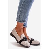 VINCEZA Lacquered Women's Moccasins With Decoration Light Gray 58389 | shoptok.hr