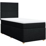 vidaXL Box spring postelja z vzmetnico črna 80x200 cm blago, (21261084) | Shoptok.si
