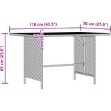  Vrtni blagovaonski stol sivi 110 x 70 x 65 cm od poliratana | shoptok.hr