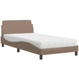 The Living Store Postelja z vzmetnico kapučino 100x200 cm umetno usnje - Postelja, (21610395) | Shoptok.si