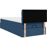 vidaXL Otomanska postelja z vzmetnico moder 100x200 cm blago | Shoptok.si