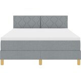 vidaXL Postelja s škatlasto vzmetjo z vzmetnico Svetlo siva 160x200 cm Tkanina | Shoptok.si