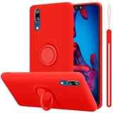  Ohišje, združljiv s Huawei v tekoči rdeči barvi - zaščitni pokrov iz fleksibilnega silikona TPU z obročem, (20588835) | Shoptok.si