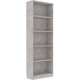 Ormarić za knjige s 5 razina boja betona 60x24x175 cm drveni | shoptok.hr