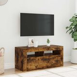 TV ormarić s LED svjetlima boja dimljenog hrasta 90x35x40 cm | shoptok.hr
