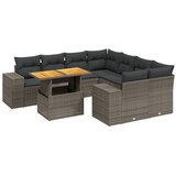 Maison Chic Seti vrtnega pohištva - Vrtna garnitura - Vrtni pohištvo set 9-delna z blazinami siv poli ratan, (21797849) | Shoptok.si