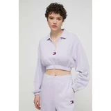 Tommy Jeans Pulover ženska, vijolična barva