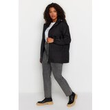 Trendyol Curve Black Wide Fit Hooded Water-Repellent Coat | Shoptok.si