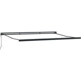 vidaXL Zložljiva tenda rumena in bela 4,5x3 m blago in aluminij | Shoptok.si