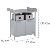 Roba Siva dječja komoda s promjenjivim stolom 87x100x75 cm Hamburg – | shoptok.hr