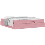 vidaXL Posteljni okvir z vzmetnico z vzmetnico 2 pcs Roza Žamet, (5000125746) | Shoptok.si