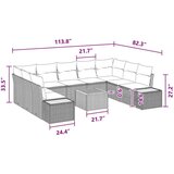  Vrtna sedežna garnitura z blazino 5 pcs Črna Poliratan, (5000133346) | Shoptok.si