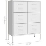  Ladičar bijeli 80 x 35 x 101,5 cm čelični | shoptok.hr