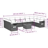  11-dijelni set vrtnih sofa od poliratana s jastucima crni | shoptok.hr