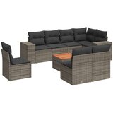 vidaXL 9-dijelni set vrtnih sofa od poliratana s jastucima sivi | shoptok.hr