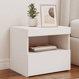  The Living Store Nočna omarica z LED lučkami bela 50x40x45 cm - Nočna Omarica, (21442881) Cene